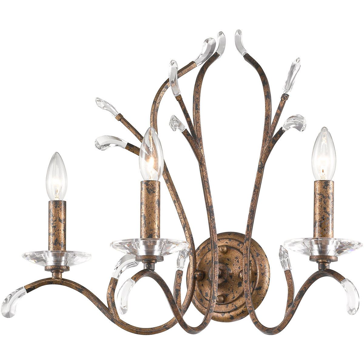 Serafina 3 Light 19.75 inch Hand Applied Venetian Golden Bronze Wall Sconce Wall Light