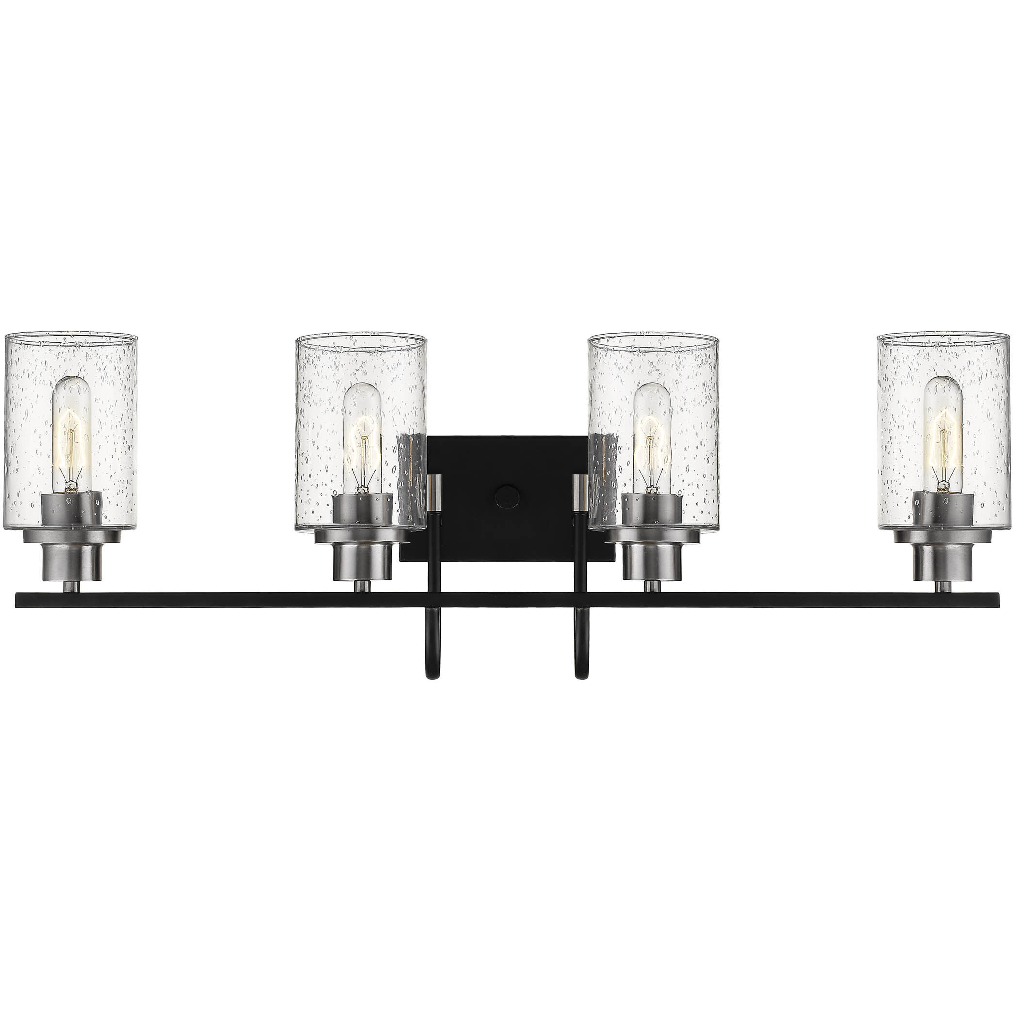 Clifton 4 Light 33.25 inch Matte Black/Brushed Nickel Vanity Light Wall Light