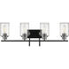 Clifton 4 Light 33.25 inch Matte Black/Brushed Nickel Vanity Light Wall Light