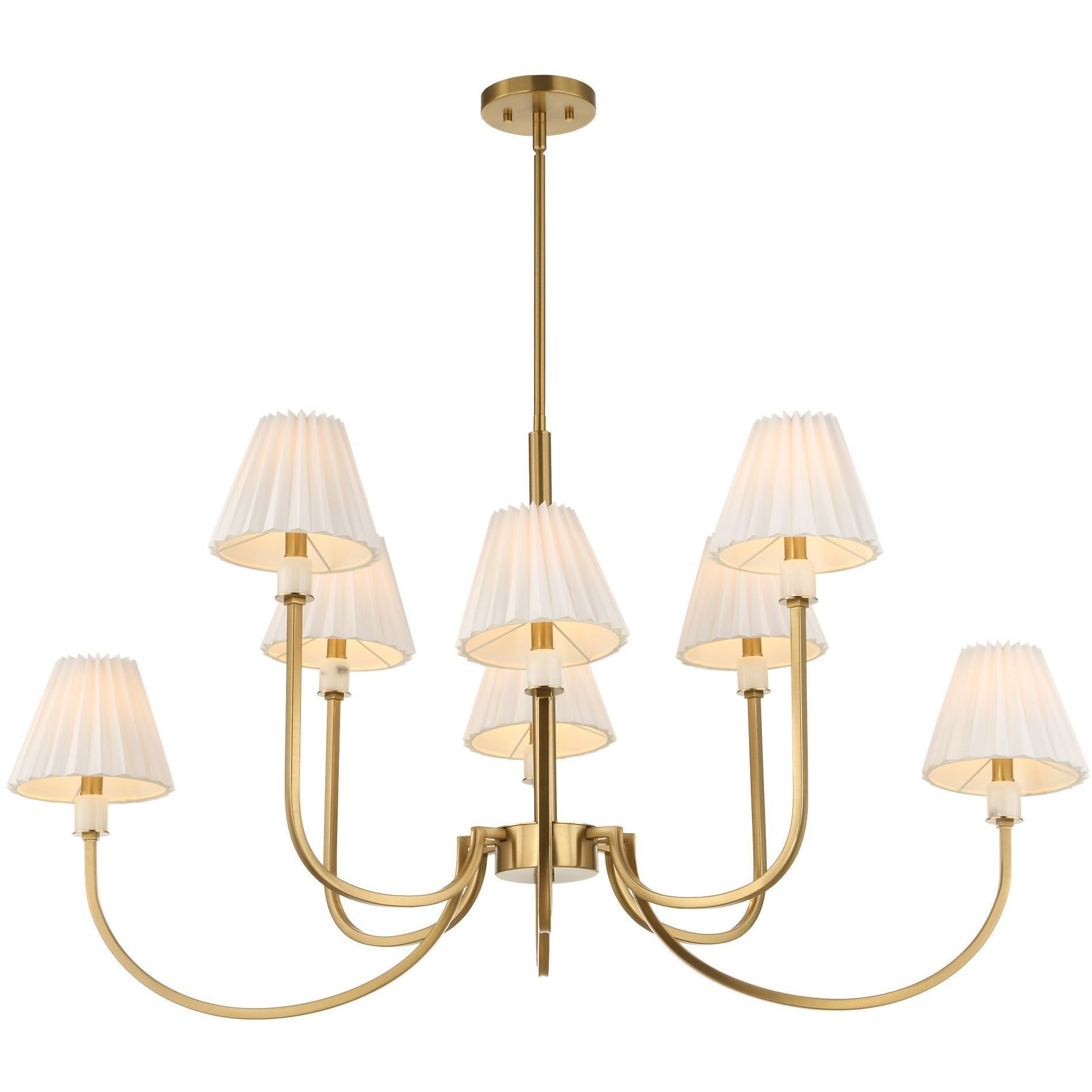 Poppins 8 Light 45 inch Warm Brass Chandelier Ceiling Light