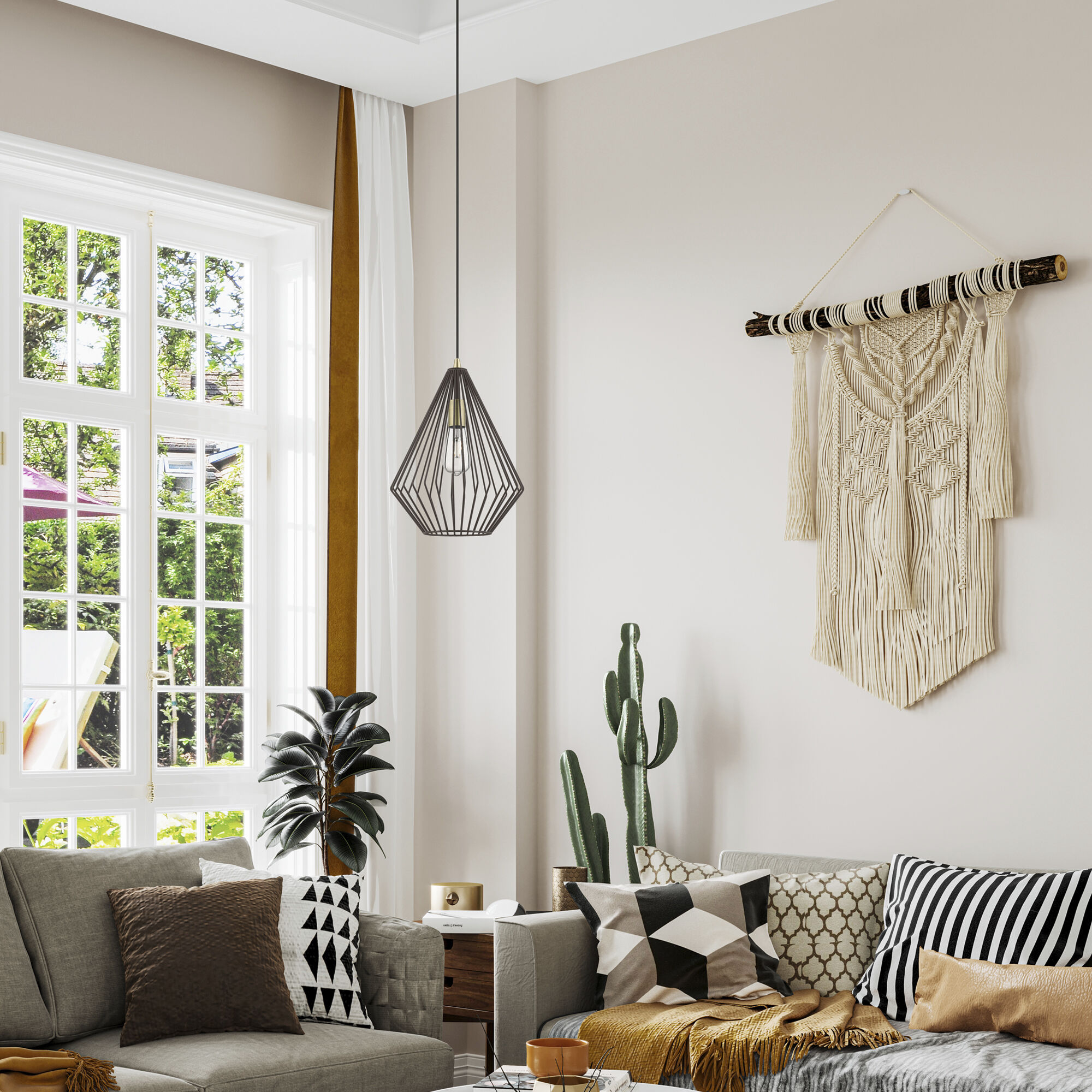 Linz 1 Light 11.5 inch Bronze with Antique Brass Accents Pendant Ceiling Light