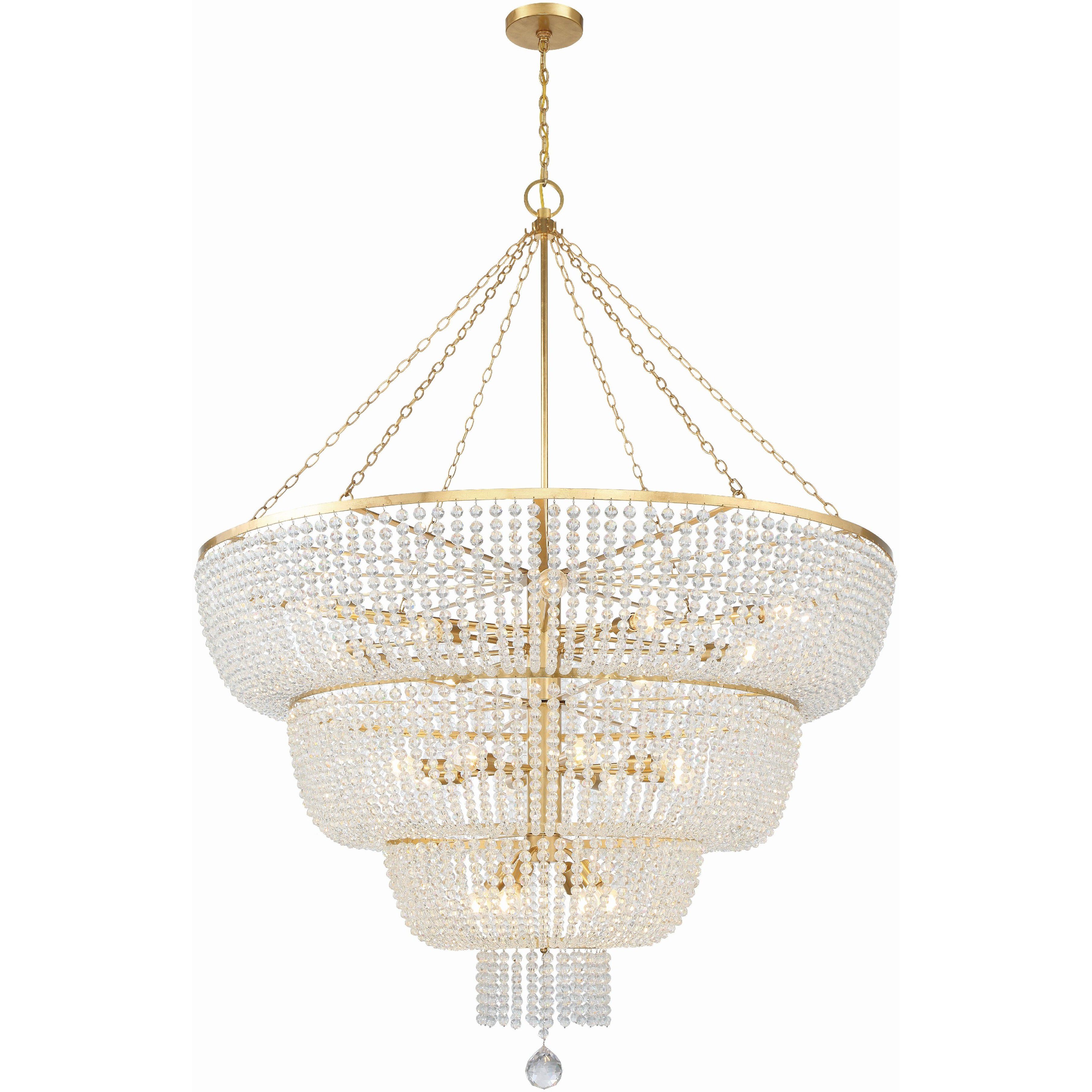 Rylee 24 Light 60 inch Antique Gold Chandelier Ceiling Light