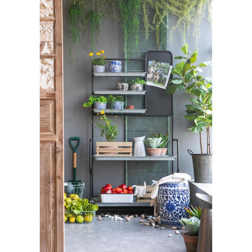 Garden 15.9 inch Blue and White Stool