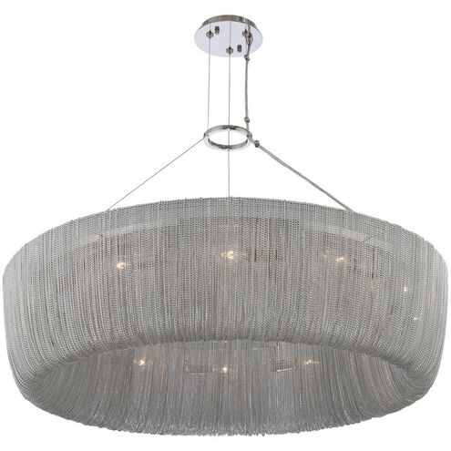 Genevieve 12 Light 34 inch Polished Nickel Pendant Ceiling Light