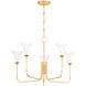 Montclair 5 Light 30 inch Vintage Gold Leaf Chandelier Ceiling Light