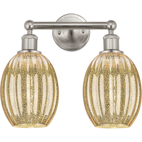 Edison Preston 2 Light 15.25 inch Brushed Satin Nickel Bath Vanity Light Wall Light in Mercury