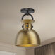 Alora Mood Waldo 1 Light 8.75 inch Matte Black and Aged Gold Semi Flush Mount Ceiling Light