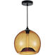 Glass 1 Light 12 inch Black Down Mini Pendant Ceiling Light