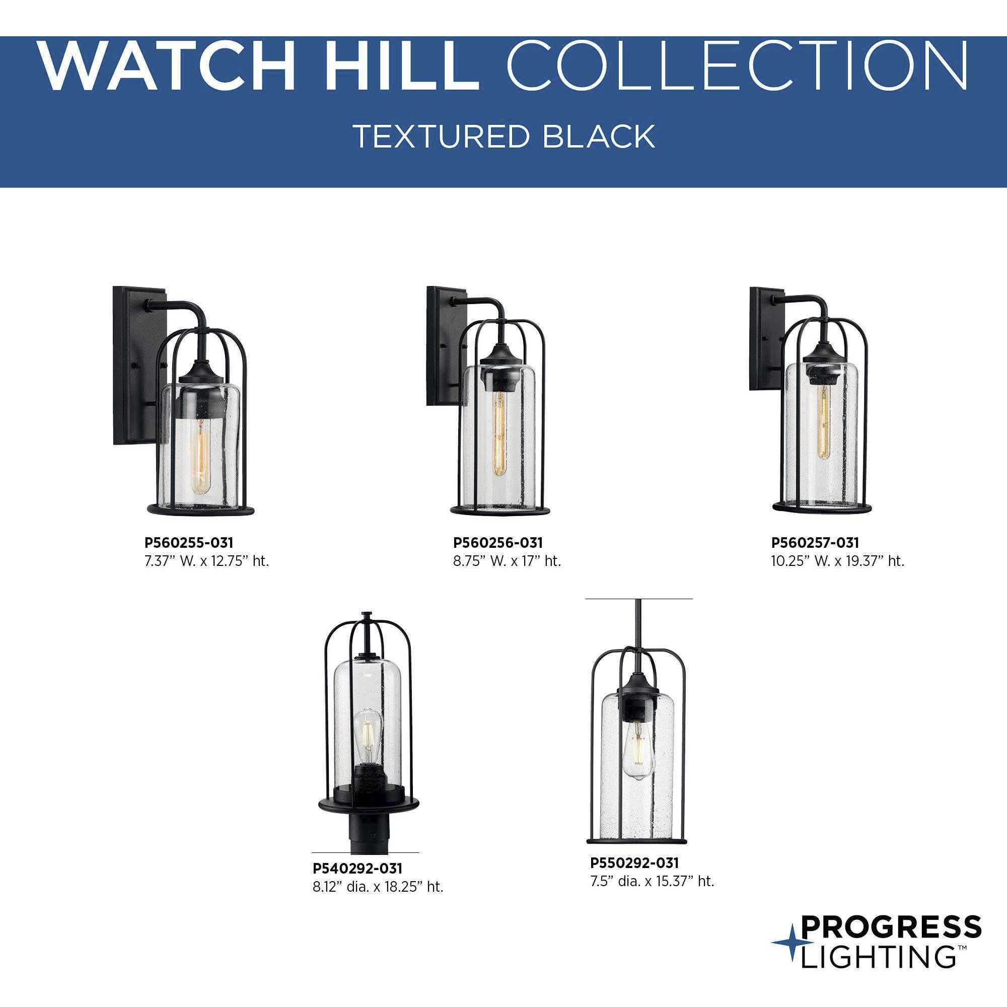 Watch Hill 1 Light 8 inch Textured Black Outdoor Pendant Lantern
