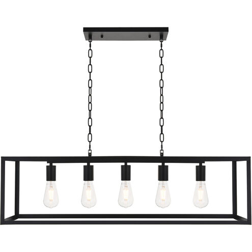 Resolute 5 Light 38 inch Black Pendant Ceiling Light