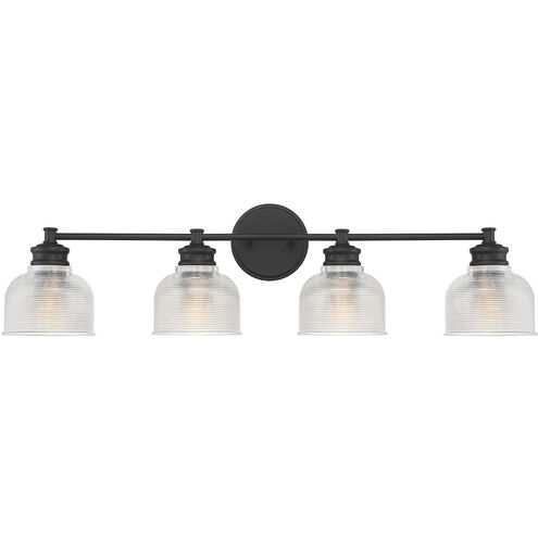 Transitional 4 Light 32 inch Matte Black Bathroom Vanity Light Wall Light