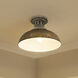 Kinsley 1 Light 14 inch Aged Galvanized Steel Semi-Flush Mount Ceiling Light in Antique Rust