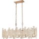Equilibrium 5 Light 34 inch Matte Gold Linear Chandelier Ceiling Light
