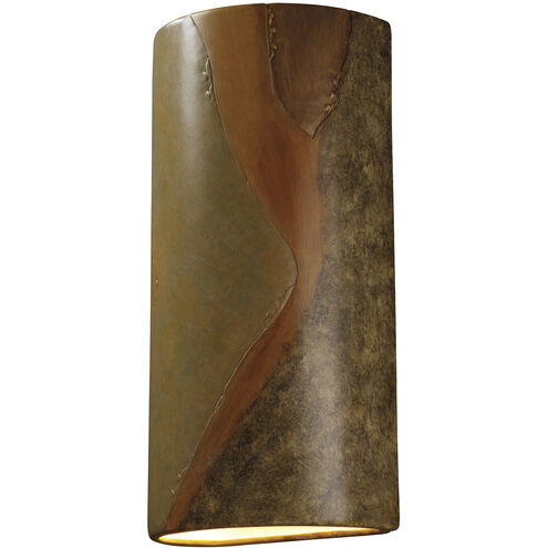 Ambiance Cylinder LED 10.75 inch Celadon Green Crackle Wall Sconce Wall Light, Really Big