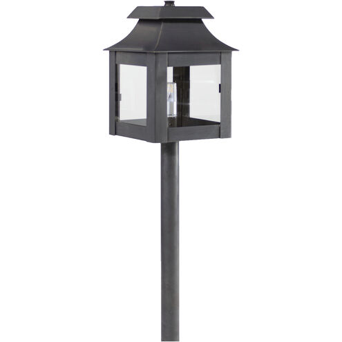 Hawthorne Concord Dark Antique Brass Path Light in Clear Seedy Glass