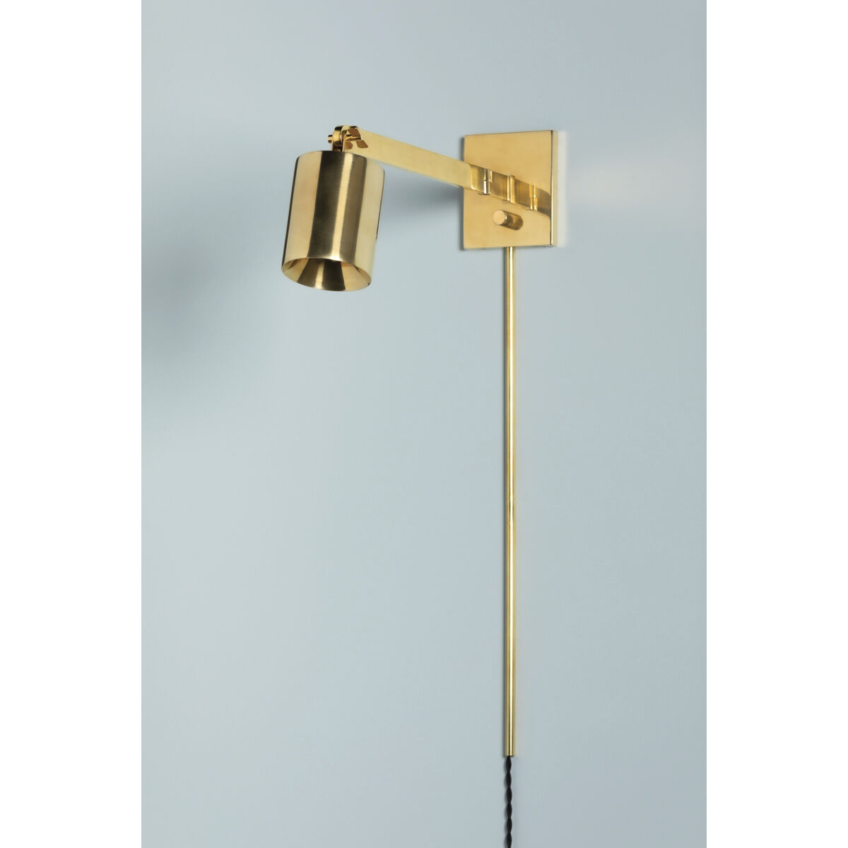 Highgrove 1 Light Aged Brass Plug-in Sconce Wall Light