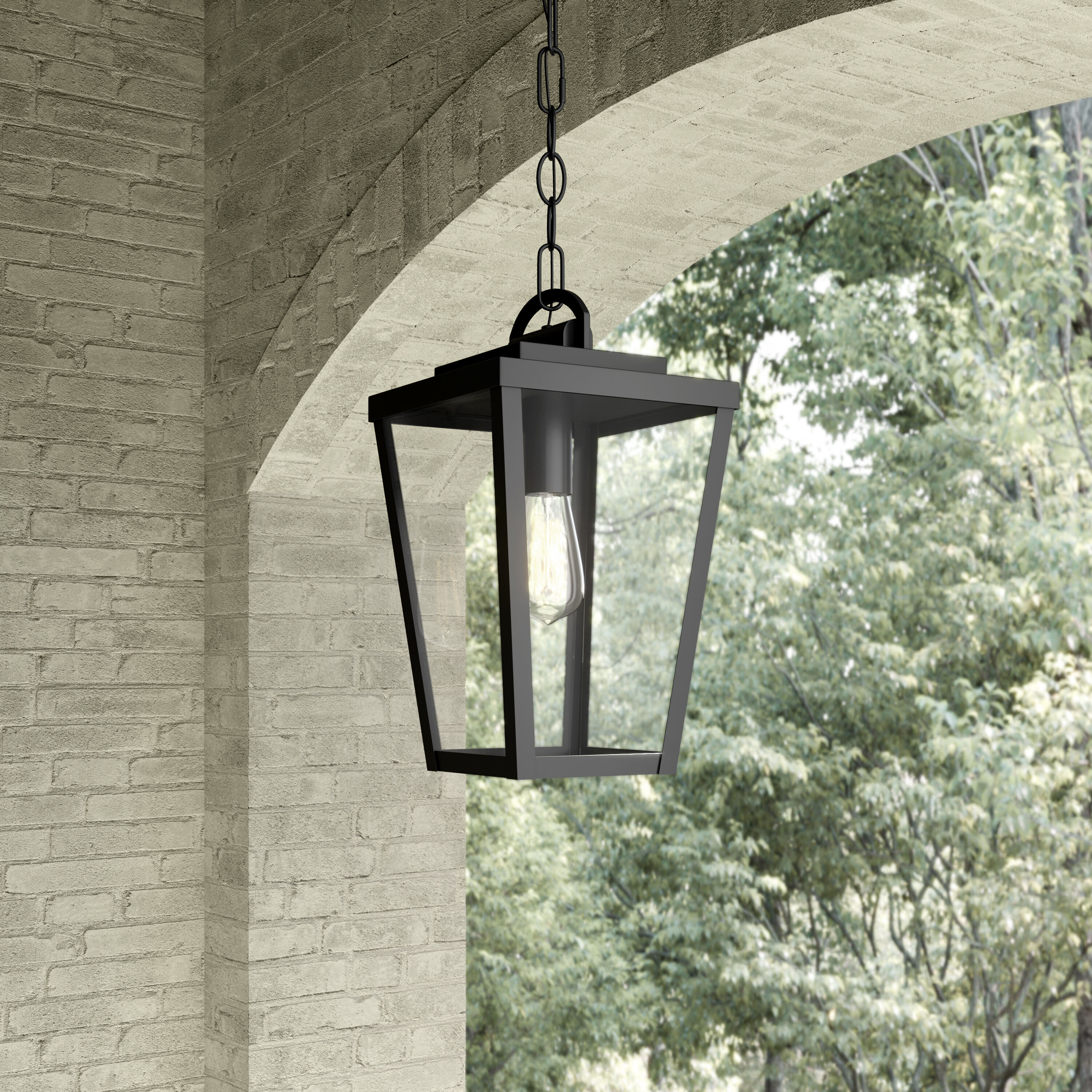 Brenwick 1 Light 8 inch Powder Coated Black Outdoor Hanging Pendant