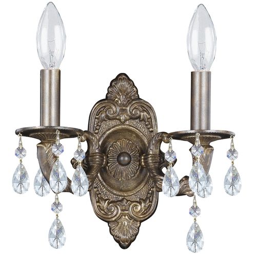 Paris Market 2 Light 10 inch Venetian Bronze Sconce Wall Light in Clear Hand Cut