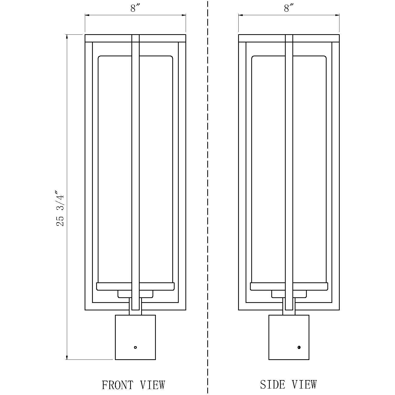 Aura 1 Light 25.75 inch Black Outdoor Post Mounted Fixture in G9