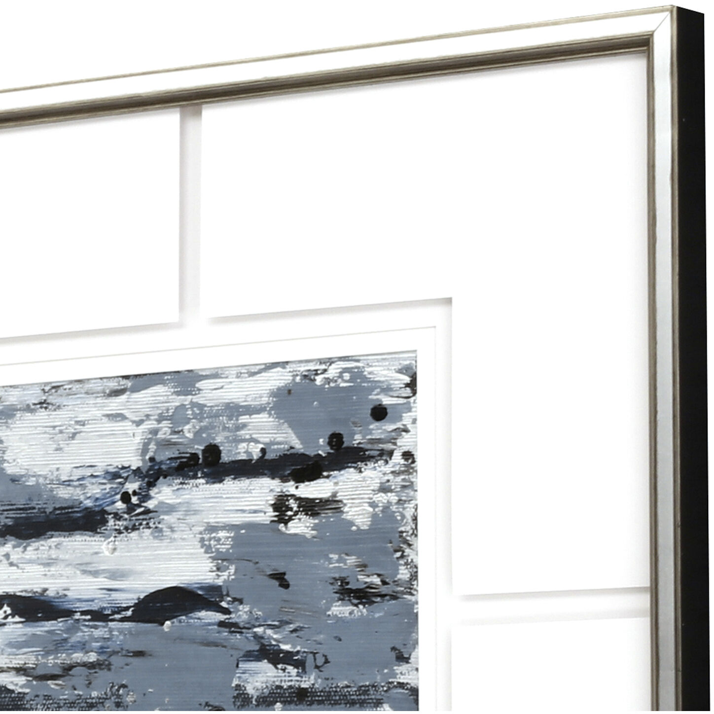 Imprint Blue and Black and Metallic Framed Art, The Studio