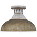Kinsley 1 Light 14 inch Aged Galvanized Steel Semi-Flush Mount Ceiling Light in Antique Rust