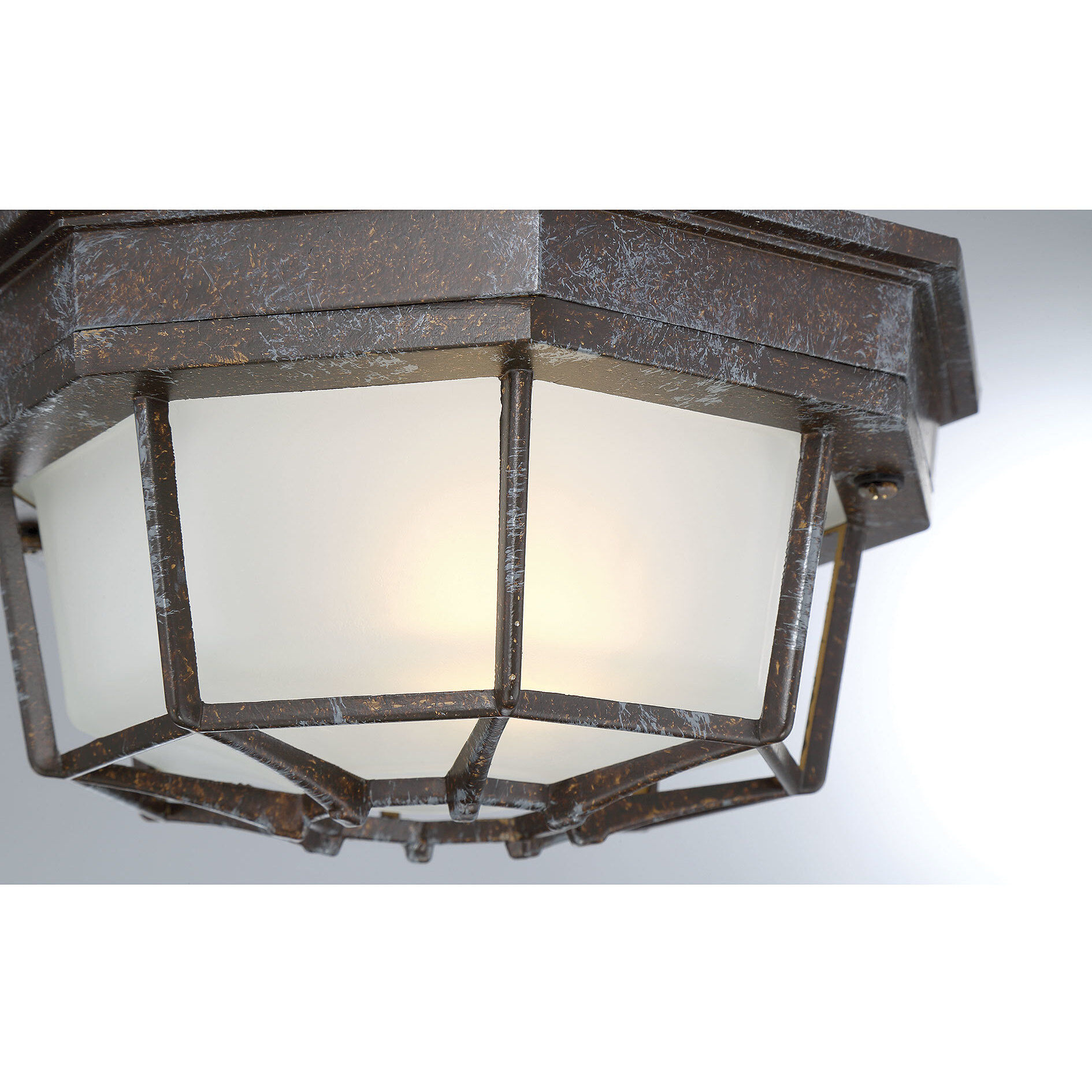 Exterior Collections 1 Light 9 inch Rustic Bronze Outdoor Flush Mount