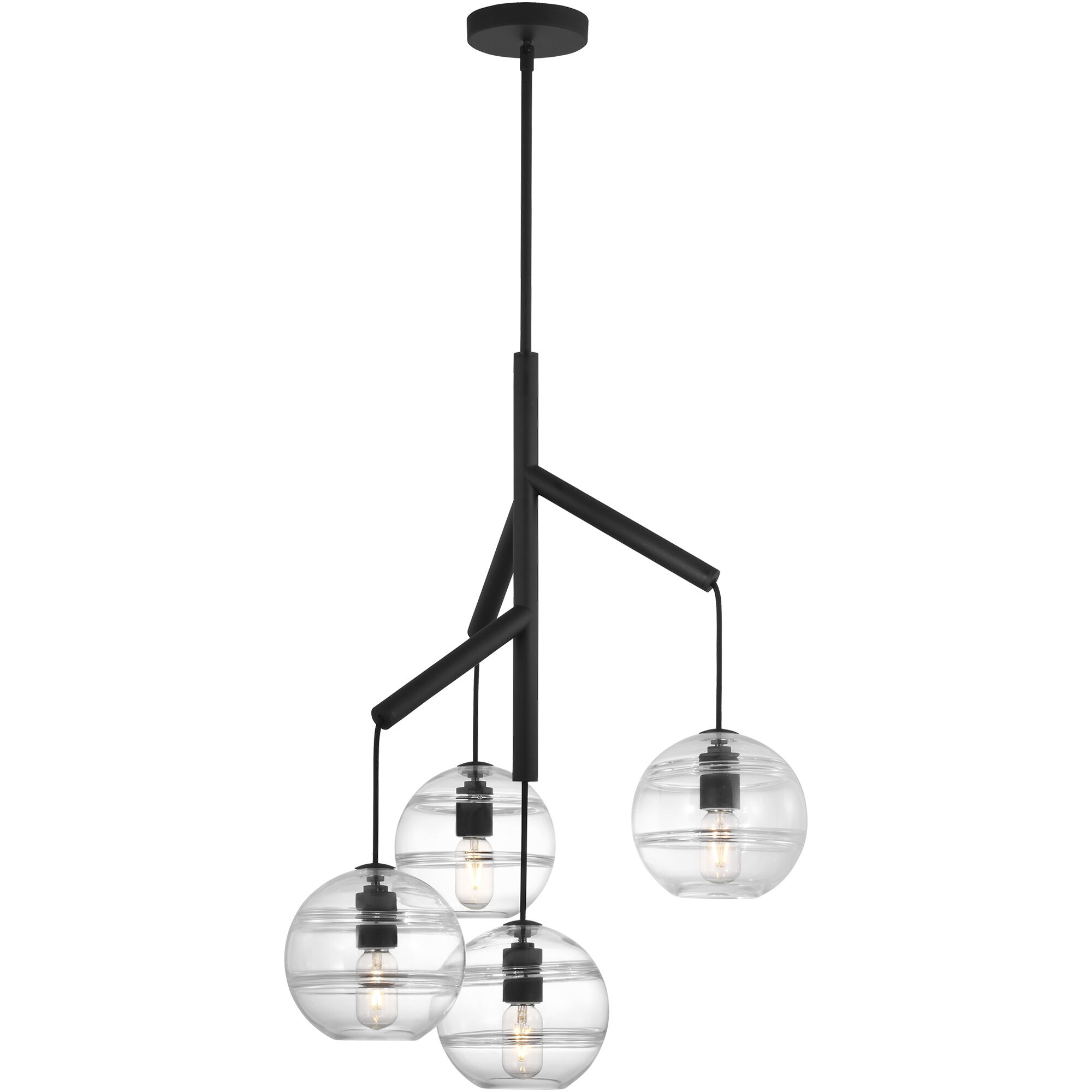 Sean Lavin Sedona 4 Light 24.5 inch Nightshade Black Chandelier Ceiling Light in Clear Glass, No Lamp Included