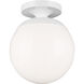 Leo - Hanging Globe LED 8 inch White Semi-Flush Mount Ceiling Light