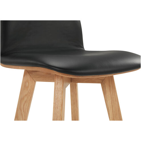 Napoli 37.5 inch Black Barstool, Leather