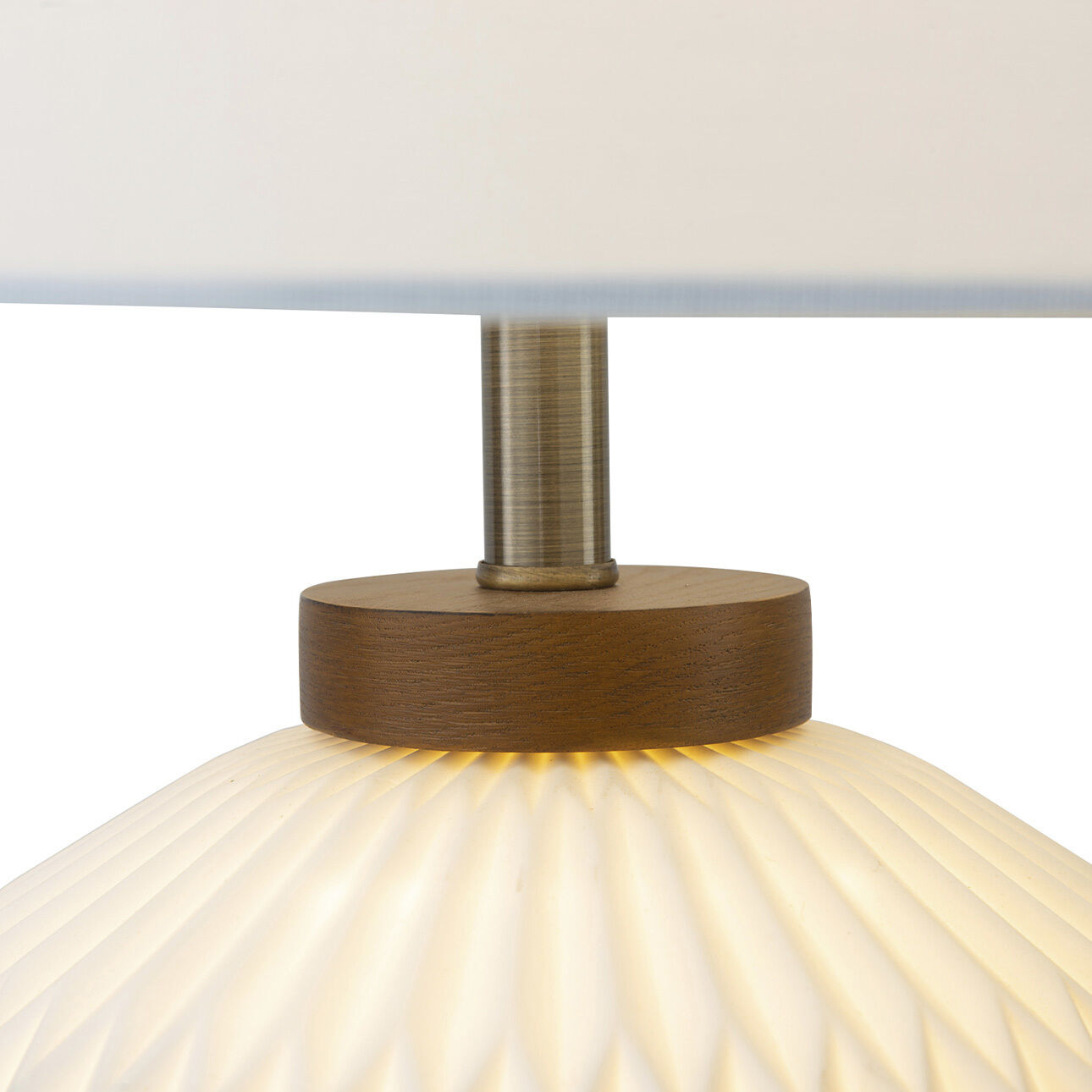 Moraga 24 inch 100.00 watt Walnut and White with Weathered Brass Table Lamp Portable Light