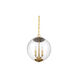 Modern 3 Light 13.75 inch Natural Brass Pendant Ceiling Light