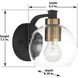 Keyport 1 Light 7 inch Sand Coal/Natural Brushed Br Bath Light Wall Light