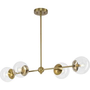 Atwell 4 Light 40 inch Brushed Bronze Linear Chandelier Ceiling Light