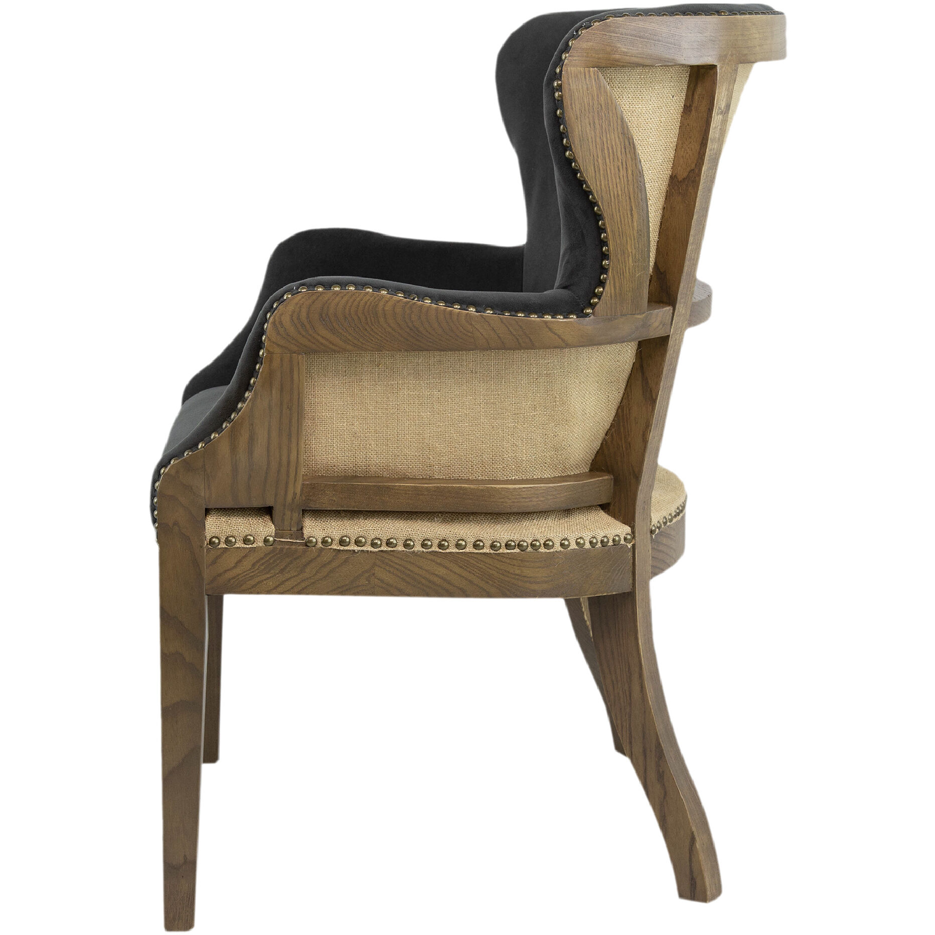 Dugan Dark Grey and Brown Arm Chair