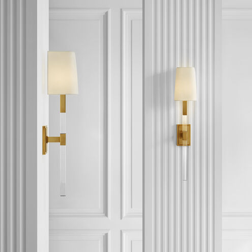 Chapman & Myers Reagan 1 Light 5 inch Antique-Burnished Brass and Crystal Tail Sconce Wall Light, Medium