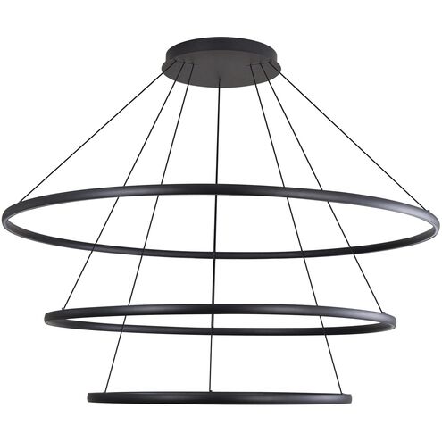 Veritas LED 70.88 inch Sand Black Ring Chandelier Ceiling Light, 3 Tier