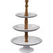 Three-Tier White/Natural Tray