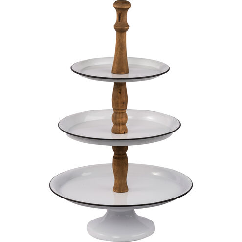 Three-Tier White/Natural Tray