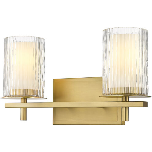 Grayson 2 Light 16 inch Modern Gold Vanity Wall Light