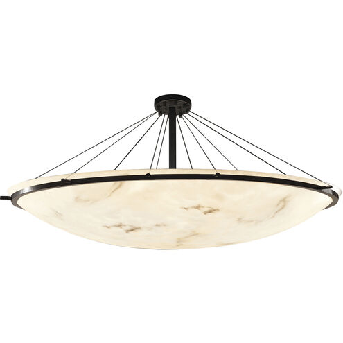 Lumenaria LED 75 inch Dark Bronze Semi-Flush Bowl with Ring Ceiling Light in 12000 Lm LED
