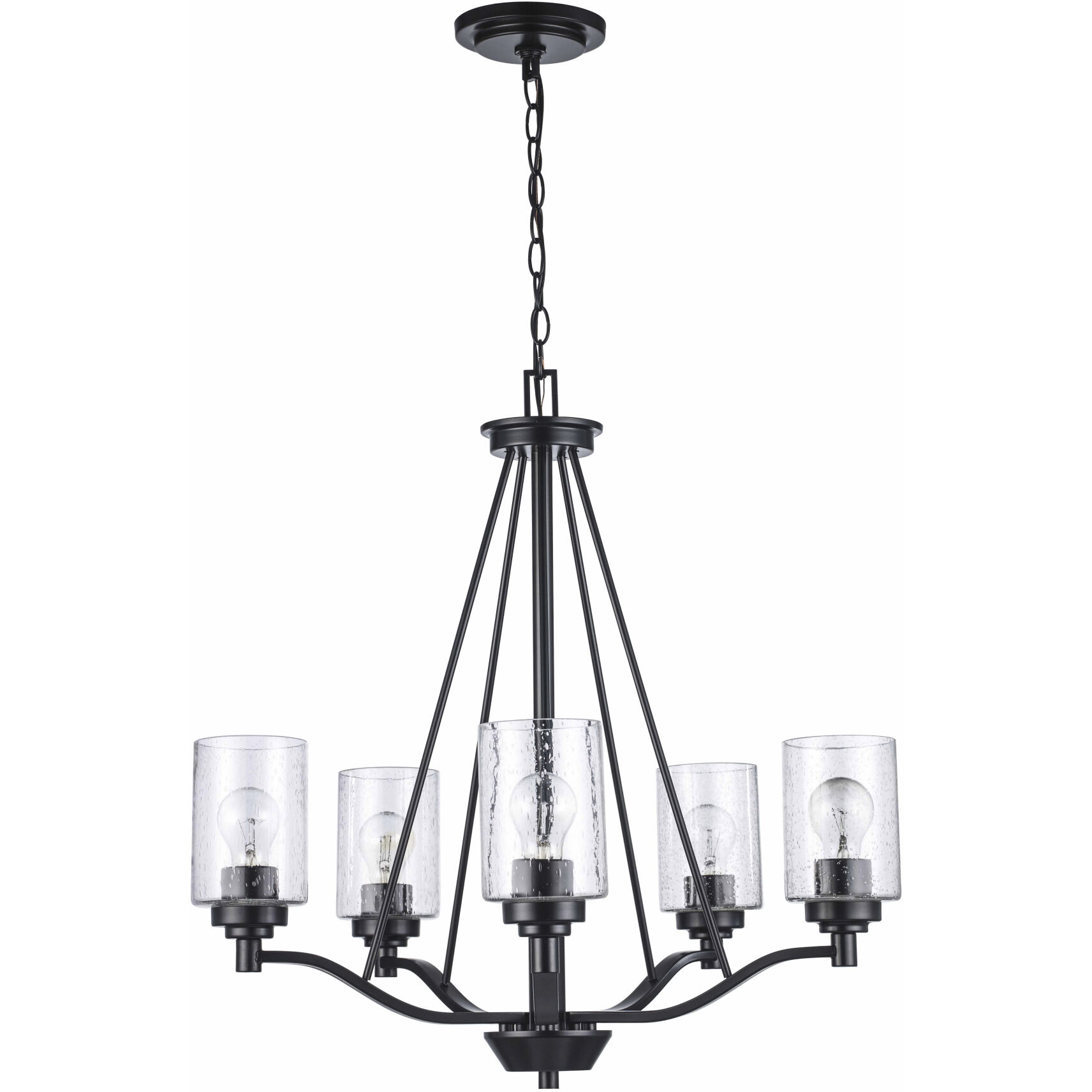Mod Pod 5 Light 25 inch Black Chandelier Ceiling Light