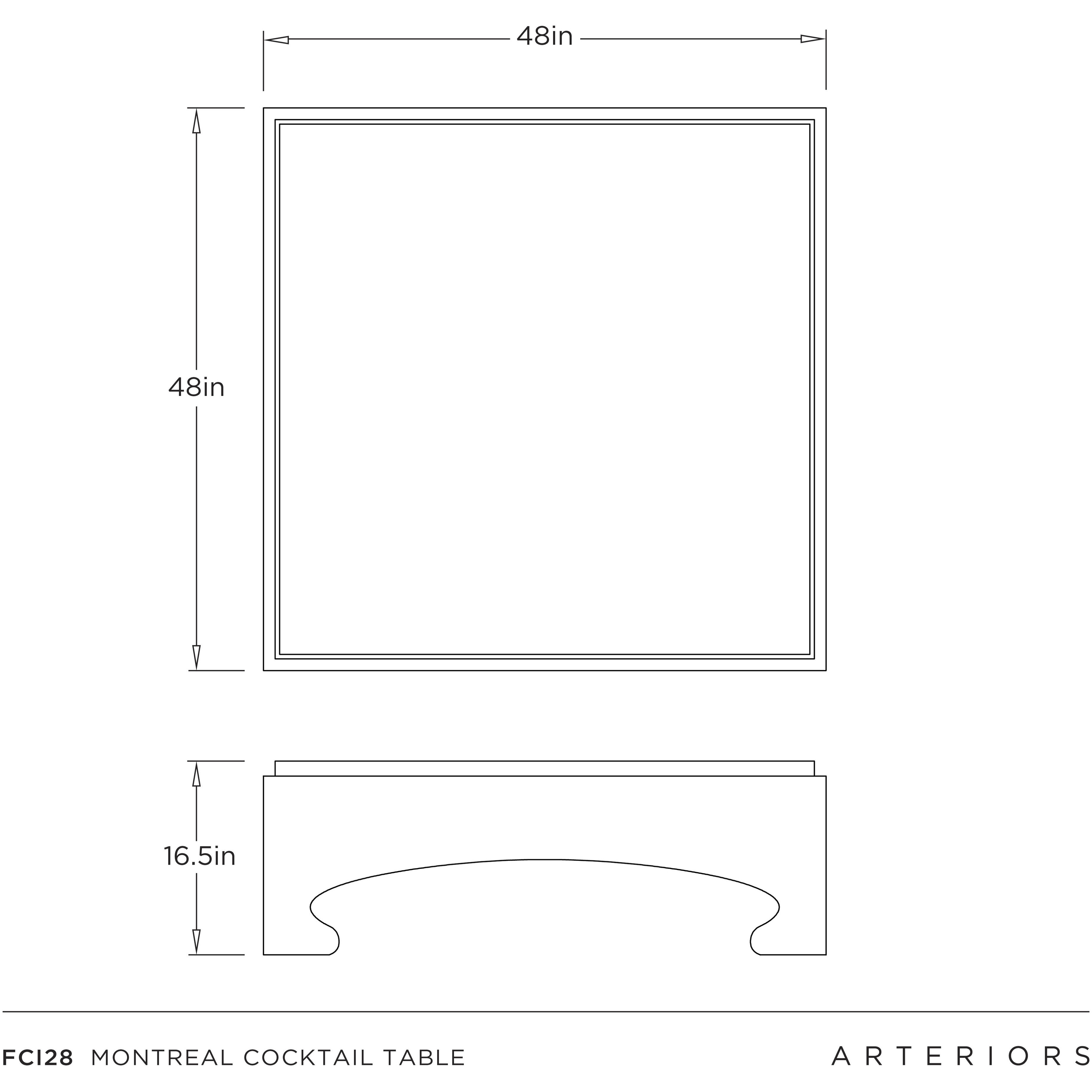 Montreal 48 X 16.5 inch Crackled Ivory and Ebony with Antique Brass Coffee Table