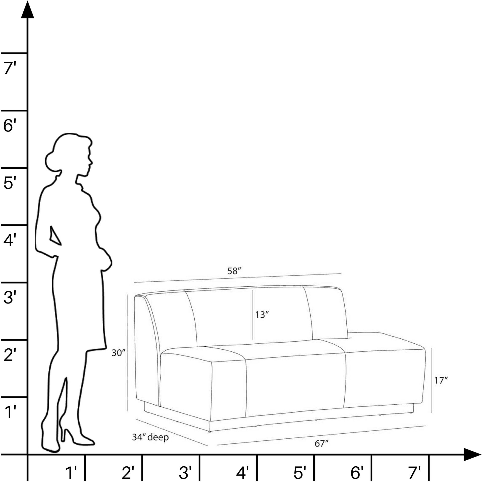 Islander Vanilla and Dark Walnut Sofa, Right