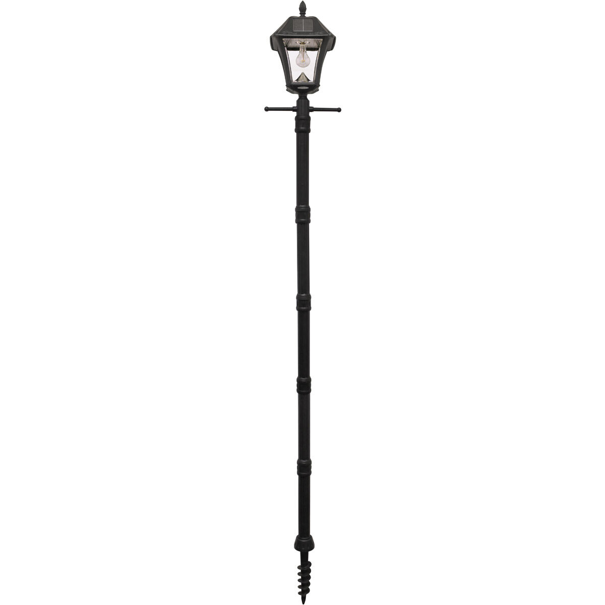 Baytown II Bulb LED 77 inch Black Solar Lamp Post
