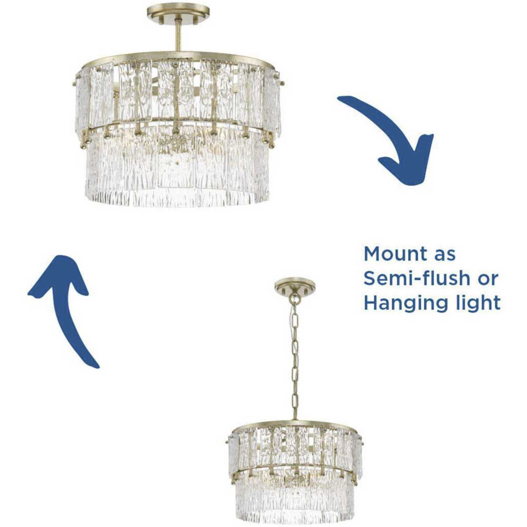 Chevall 3 Light 17 inch Gilded Silver Pendant Ceiling Light, Design Series