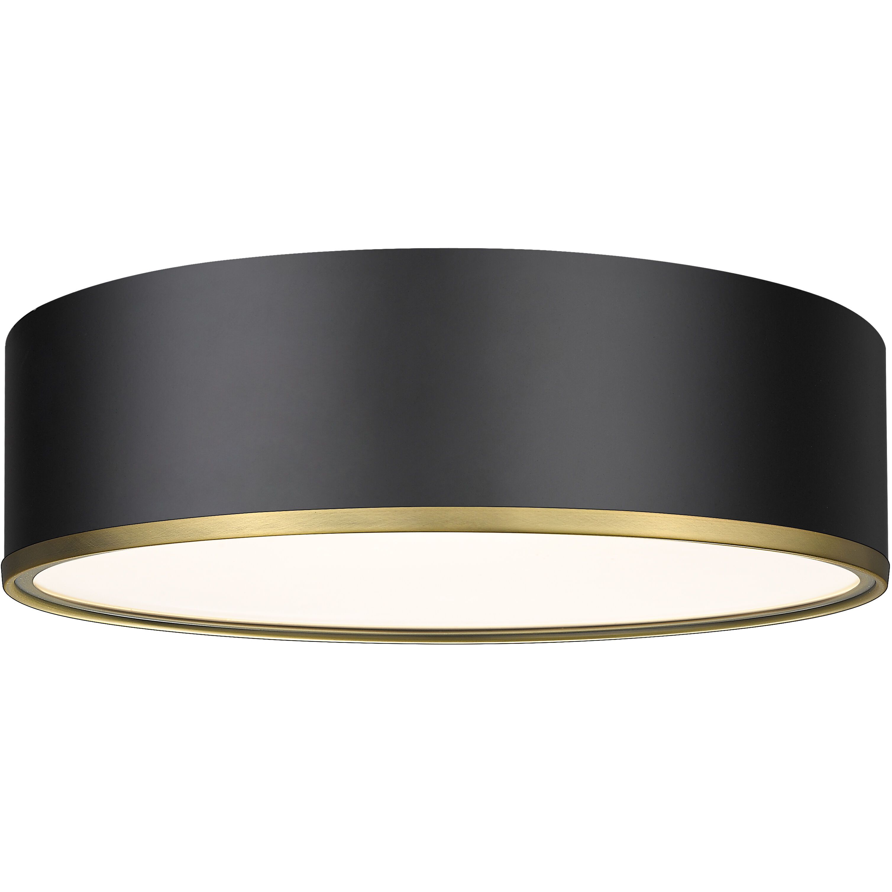 Arlo 4 Light 20.25 inch Matte Black and Rubbed Brass Flush Mount Ceiling Light