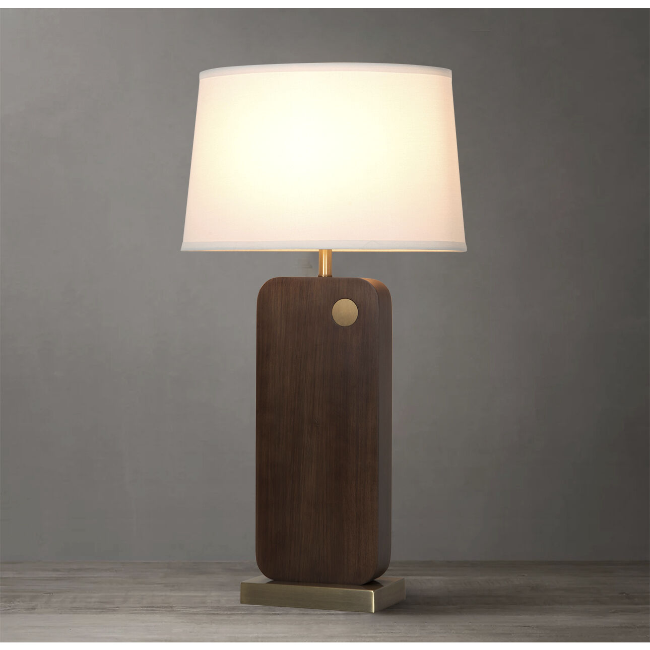 Laurel 30 inch 23.00 watt Dark Walnut and Weathered Brass Table Lamp Portable Light