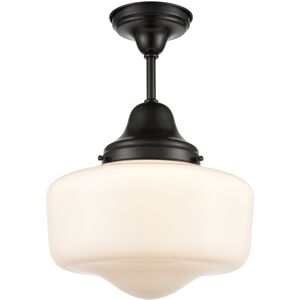 Schoolhouse 1 Light Ebony Semi-flush Mount Ceiling Light