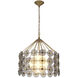 Meridian 3 Light 22.5 inch Distressed Gold Pendant Ceiling Light