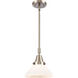 Franklin Restoration Caden 1 Light 8 inch Brushed Satin Nickel Mini Pendant Ceiling Light in Matte White Glass